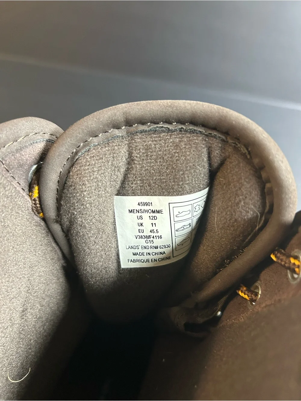 Lands' End Brown Waterproof Lace-Up Duck Boots w/ steel shank